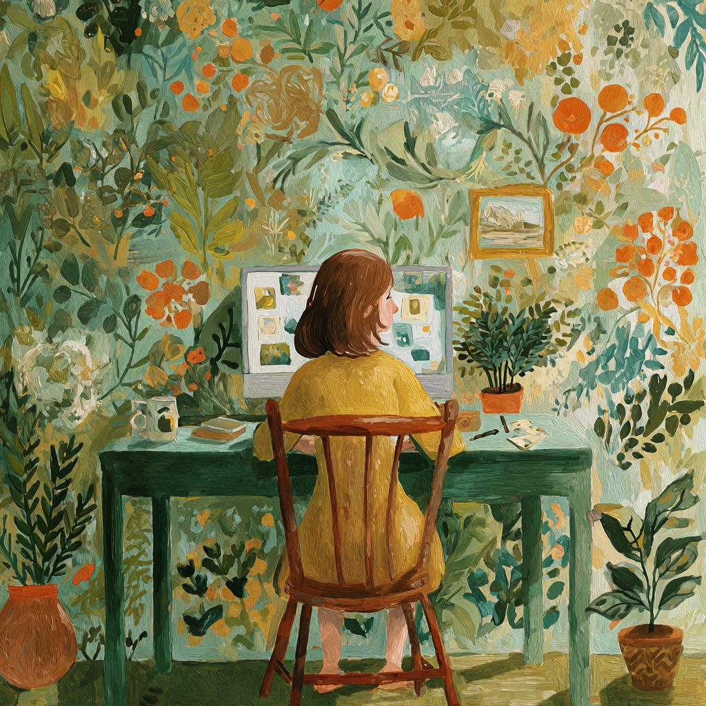 young woman course online